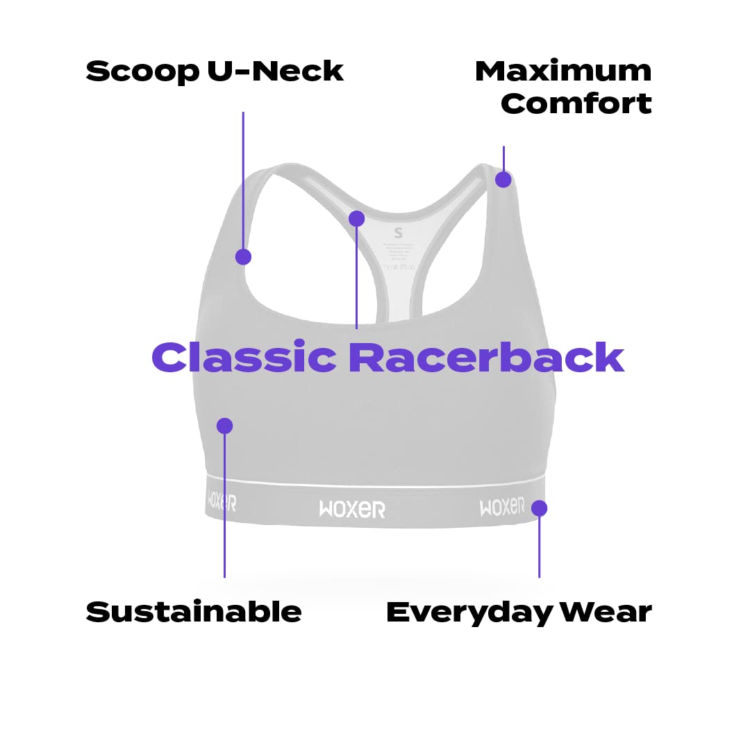 Woxer Boss Bralette for Women – Wireless, Seamless Racerback – Modal Sports Bra, Lounge, Sleep Bralette, Wireless Bra - Image 5