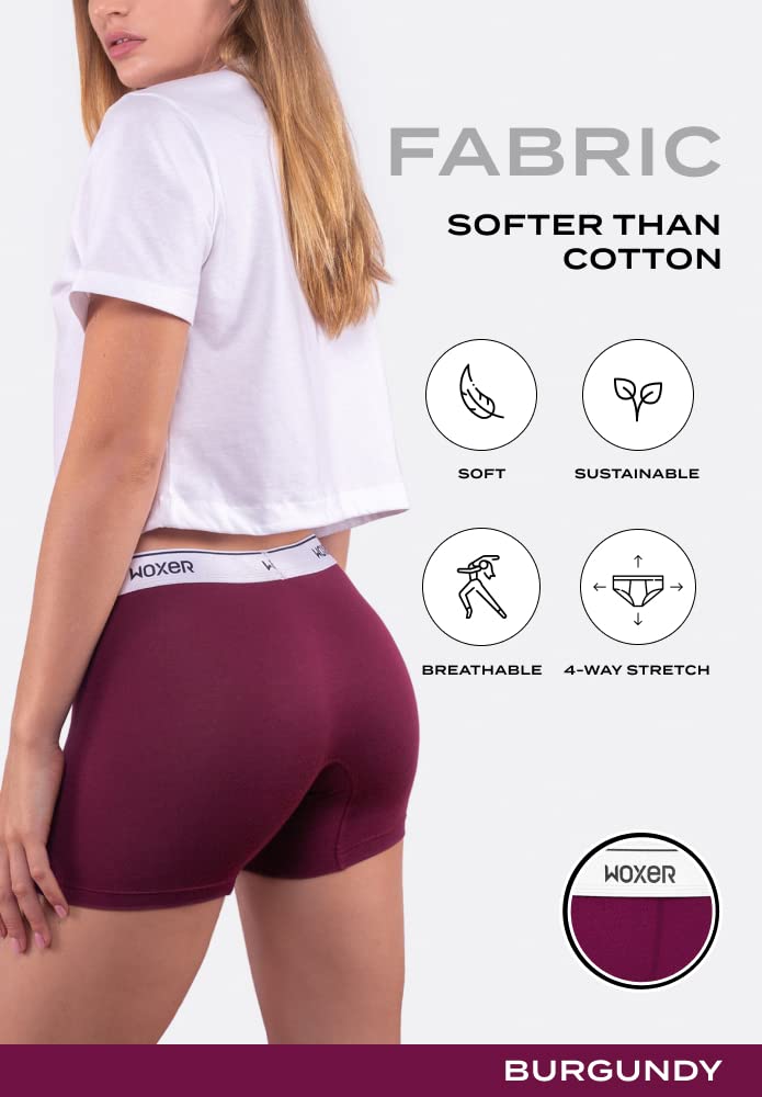 Woxer Boxer Shorts for Women - 5" Baller Boy Shorts Underwear, Soft Modal, Chafe Free - Breathable & Moisture-Wicking - Image 3