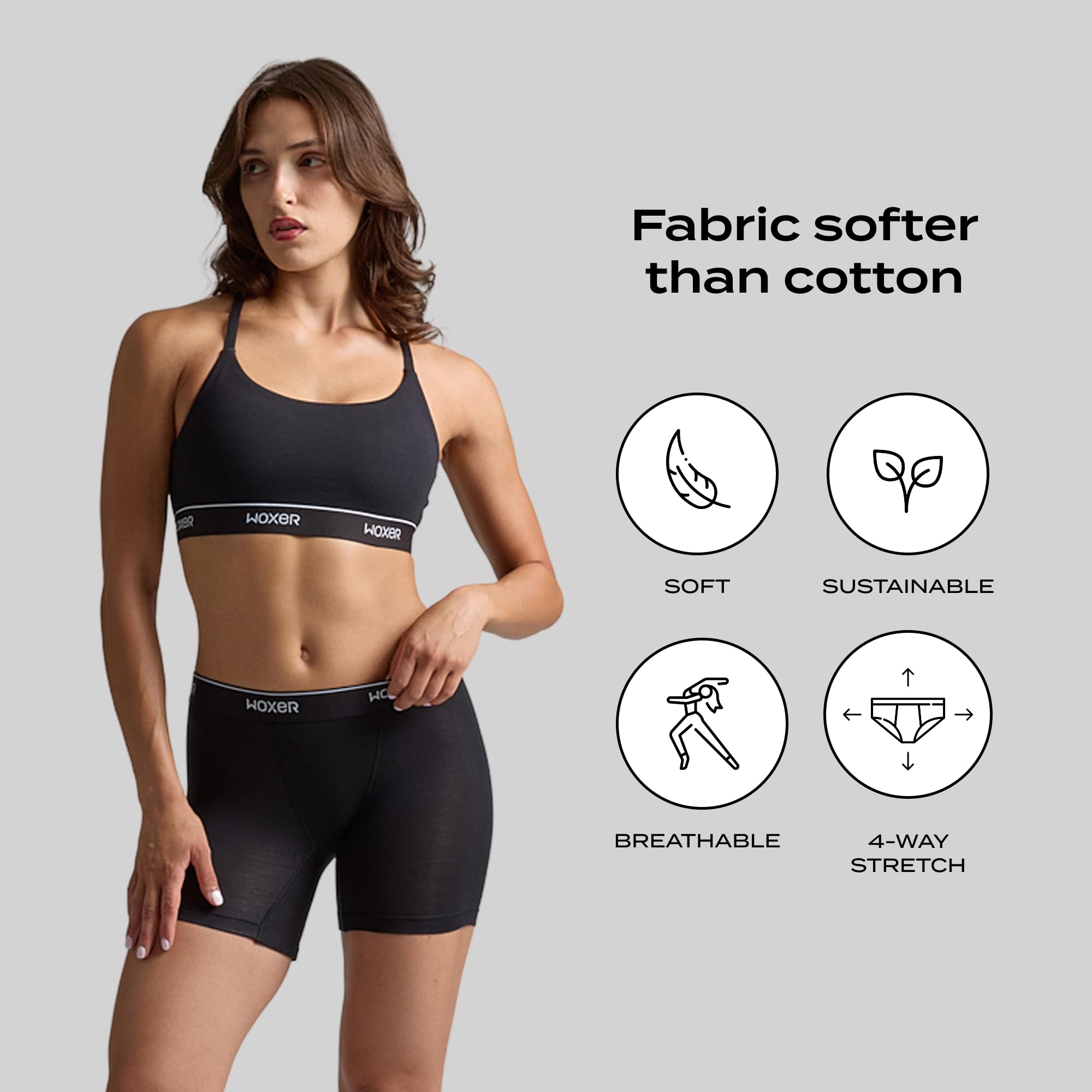 Woxer Boxer Shorts for Women - 5" Baller Boy Shorts Underwear, Soft Modal, Chafe Free - Breathable & Moisture-Wicking - Image 5