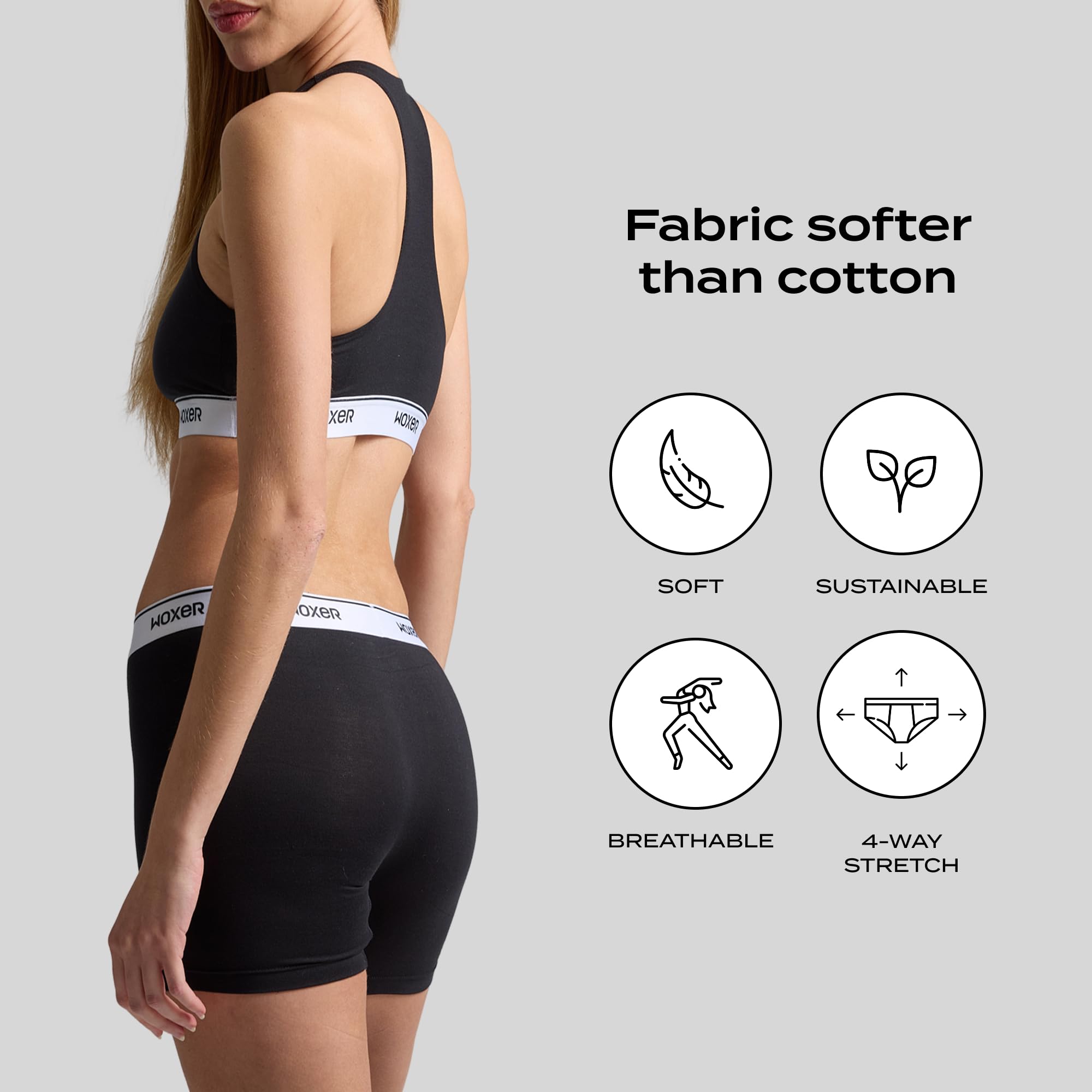 Woxer Boxer Shorts for Women - 5" Baller Boy Shorts Underwear, Soft Modal, Chafe Free - Breathable & Moisture-Wicking - Image 4