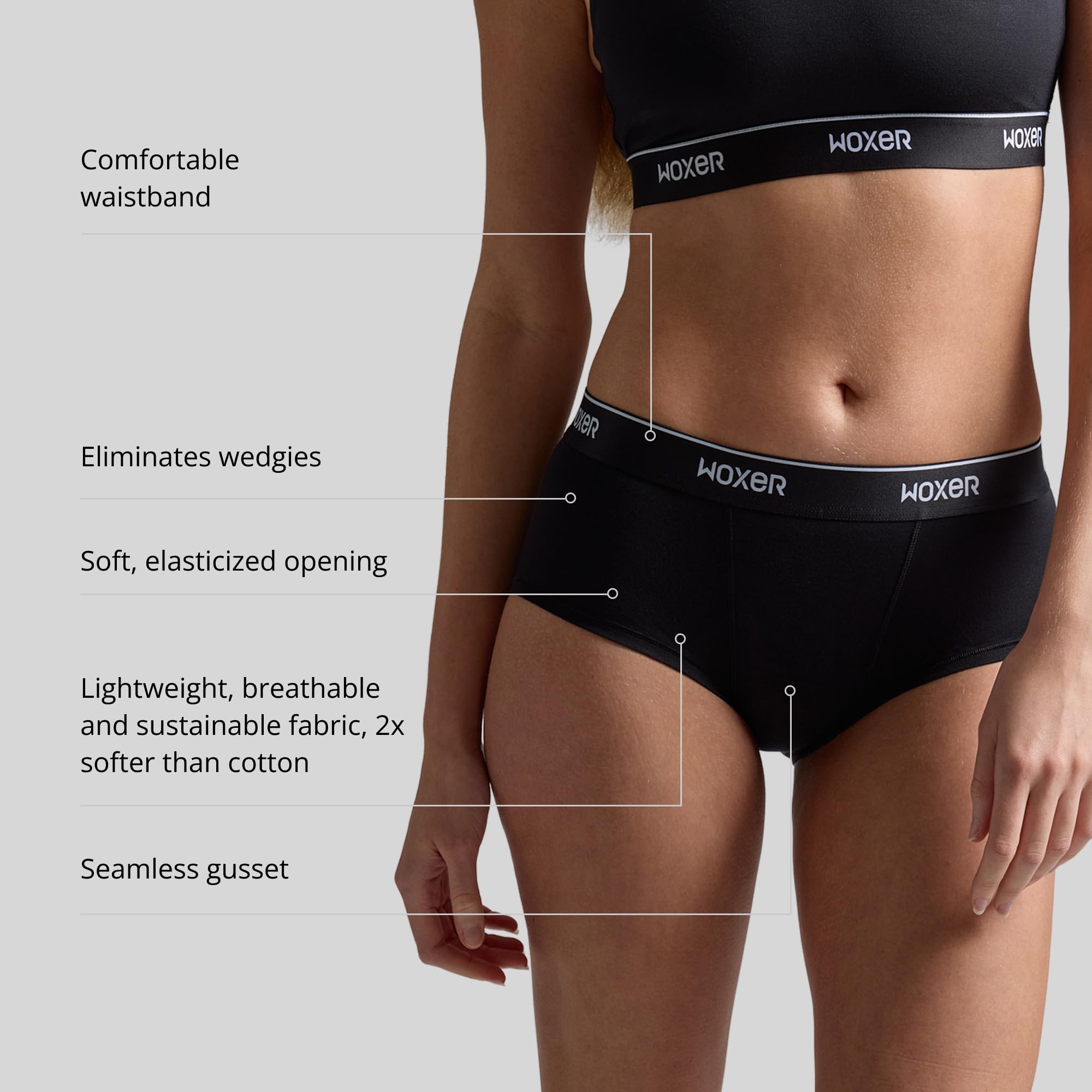 Woxer Women’s Classic Seamless Boyshort Panties, Soft Modal Fabric with No Roll Inseam, Chafe-Free, Breathable Design - Image 4