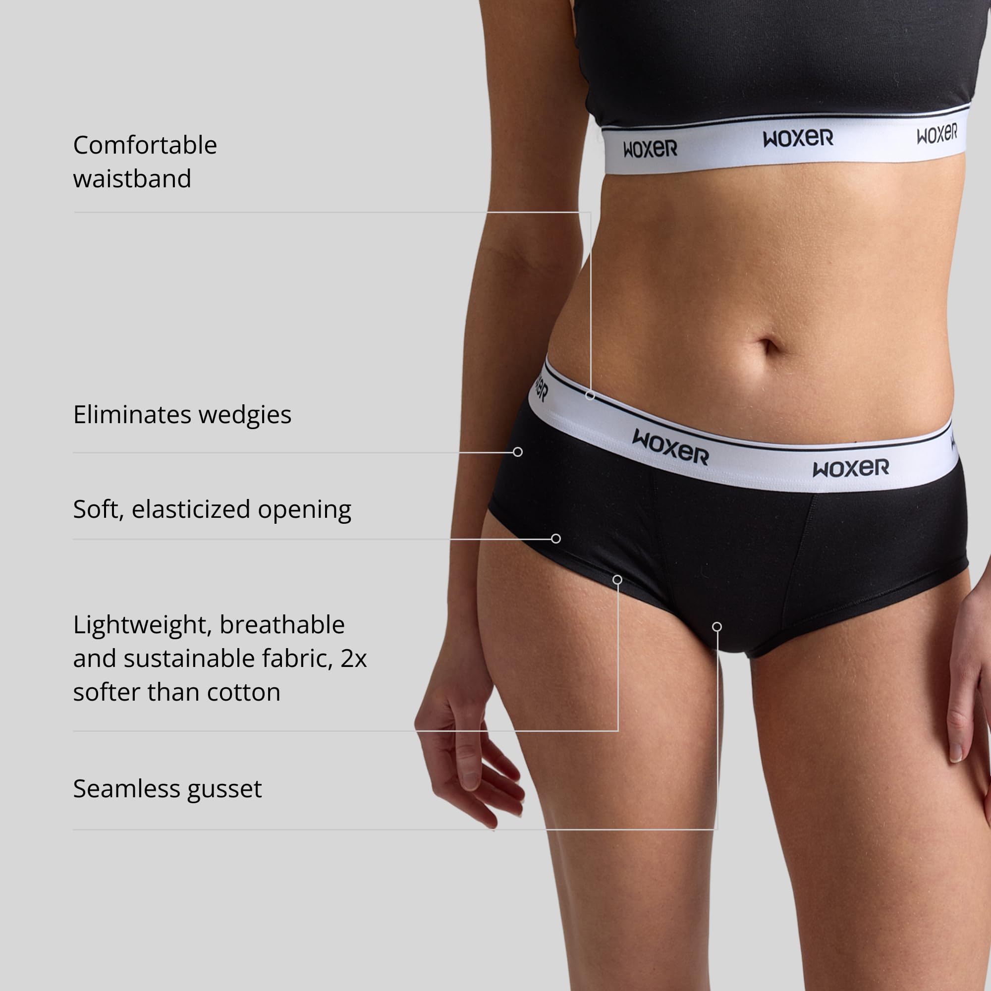 Woxer Women’s Classic Seamless Boyshort Panties, Soft Modal Fabric with No Roll Inseam, Chafe-Free, Breathable Design - Image 4