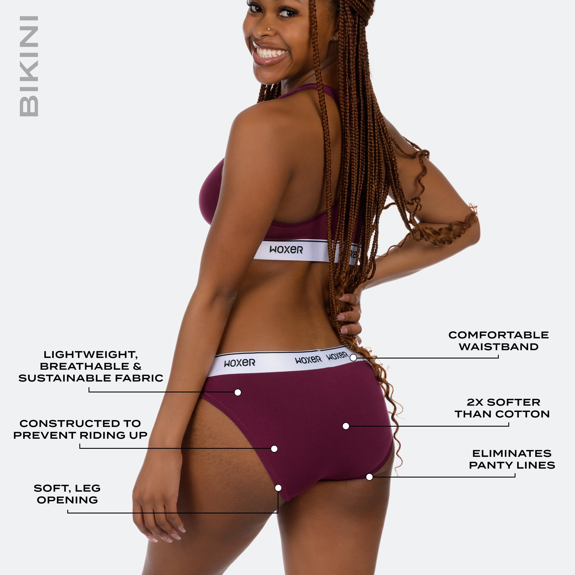 Woxer Women’s Seamless Bikini Underwear – Soft Modal, Chafe-Free, Moisture-Wicking Bikini Style Panties –Tag-Free Design - Image 3