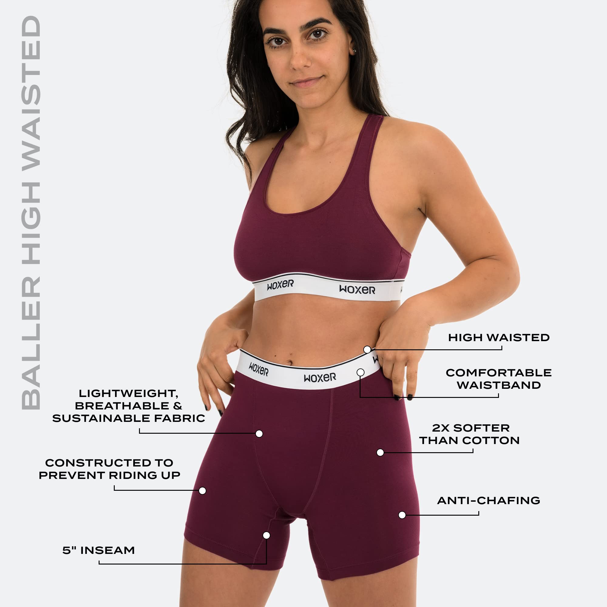 Woxer Womens Baller 5" High Waisted Boy Shorts Underwear – Seamless Boxer Briefs, Boyshort Panties, No Show Women’s Boxers - Image 4