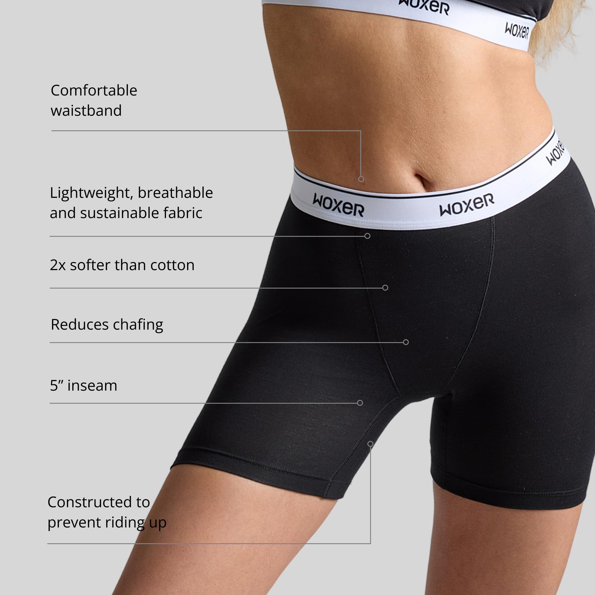 Woxer Womens Baller 5" High Waisted Boy Shorts Underwear – Seamless Boxer Briefs, Boyshort Panties, No Show Women’s Boxers - Image 4