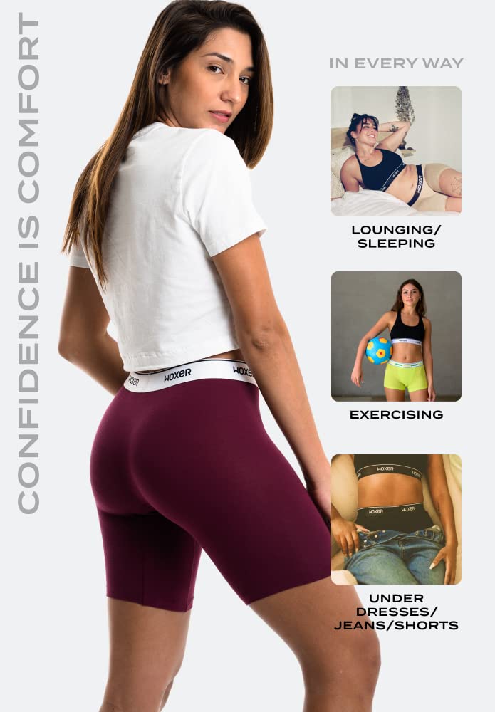 Woxer Womens Boxers - Biker 9" Boy Shorts Underwear for Women, Modal Boxer Briefs, Chafe Free, Womens Underwear - Image 5