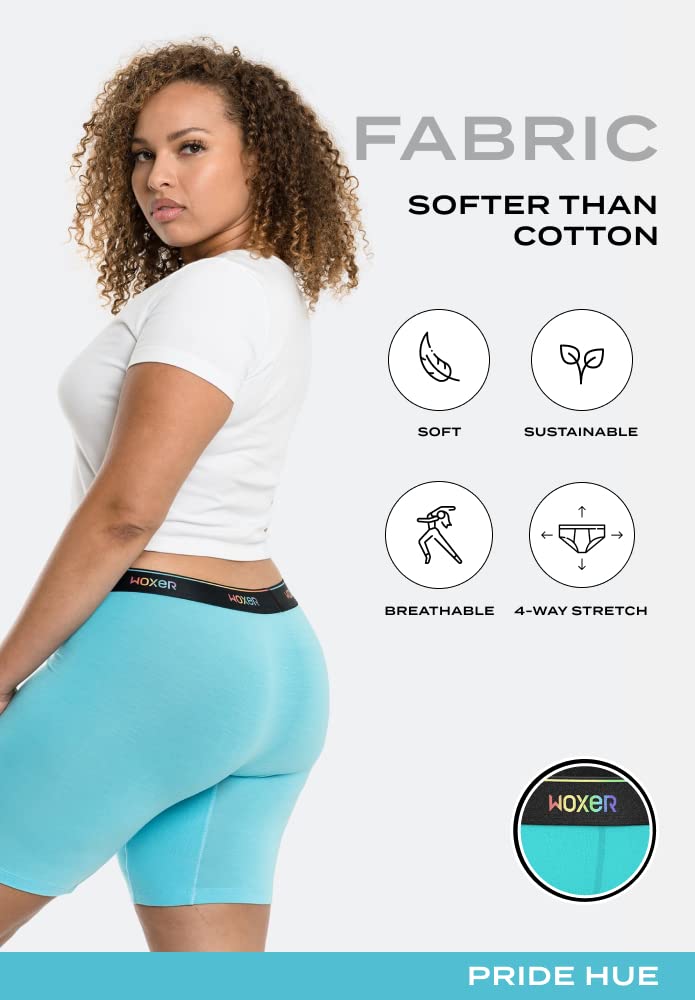 Woxer Womens Boxers - Biker 9" Boy Shorts Underwear for Women, Modal Boxer Briefs, Chafe Free, Womens Underwear - Image 3