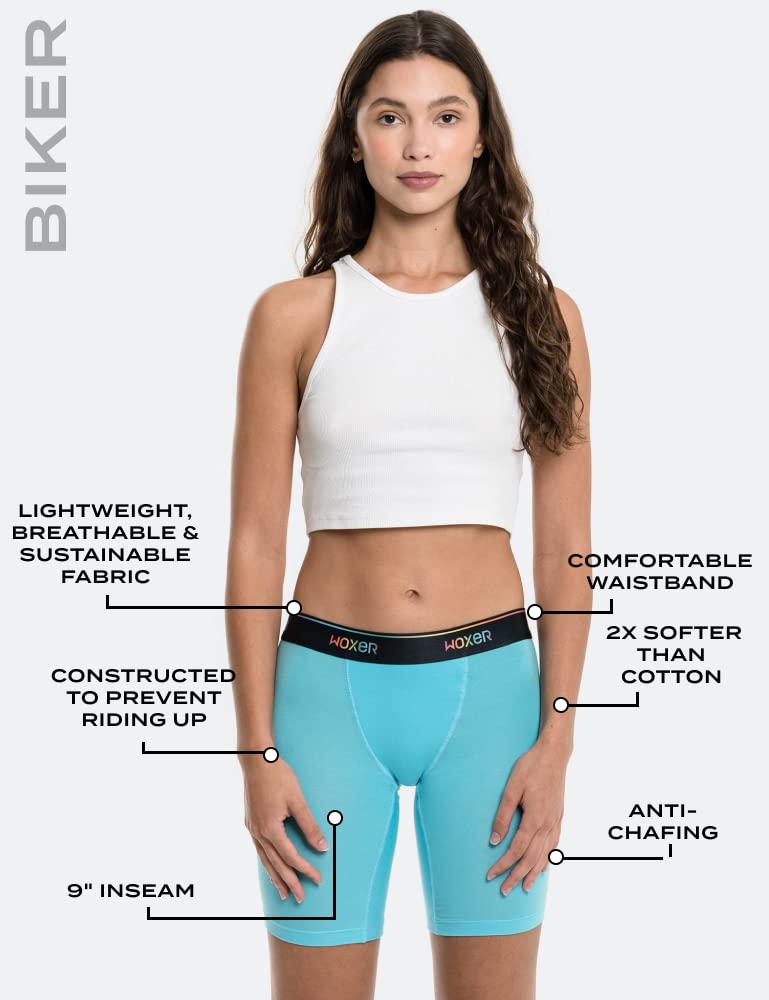 Woxer Womens Boxers - Biker 9" Boy Shorts Underwear for Women, Modal Boxer Briefs, Chafe Free, Womens Underwear - Image 4