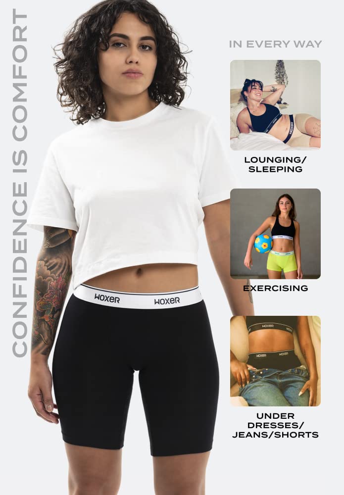 Woxer Womens Boxers - Biker 9" Boy Shorts Underwear for Women, Modal Boxer Briefs, Chafe Free, Womens Underwear - Image 5