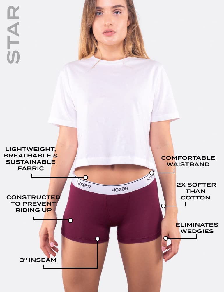 Woxer Womens Boxers - Star 3" Boy Shorts Underwear for Women - Boxer Briefs - Image 4