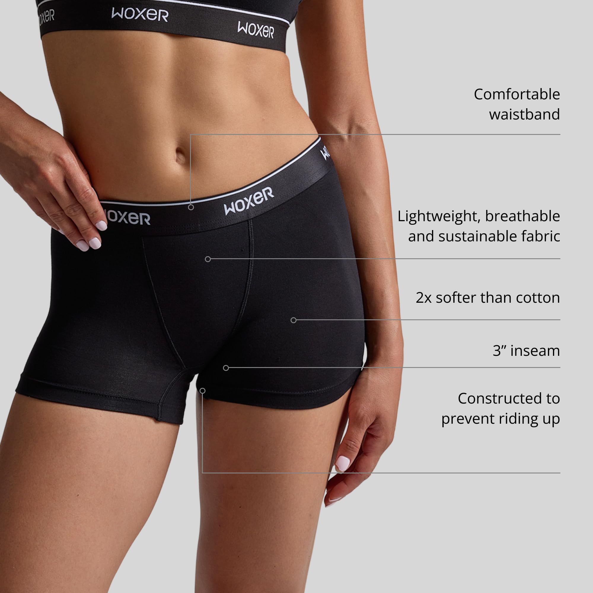 Woxer Womens Boxers - Star 3" Boy Shorts Underwear for Women - Boxer Briefs - Image 4